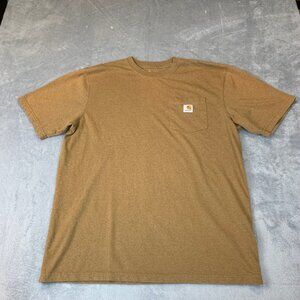 Carhartt K87 Pocket T-Shirt Men’s Large Tall Brown Original Fit Workwear